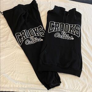 Crooks & Castles Mens Black Joggers